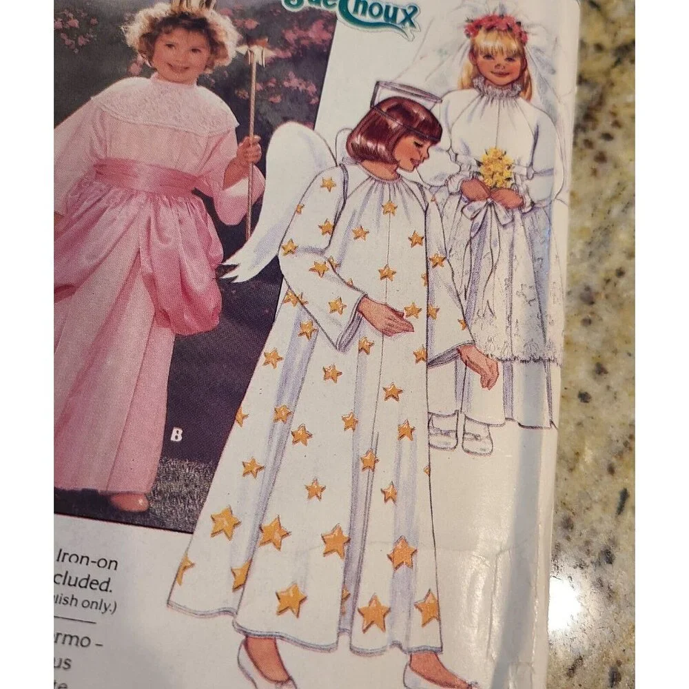 Butterick 3490 Cabbage Patch Kids Girls Costume Angel Bride Princess 4-14 Uncut